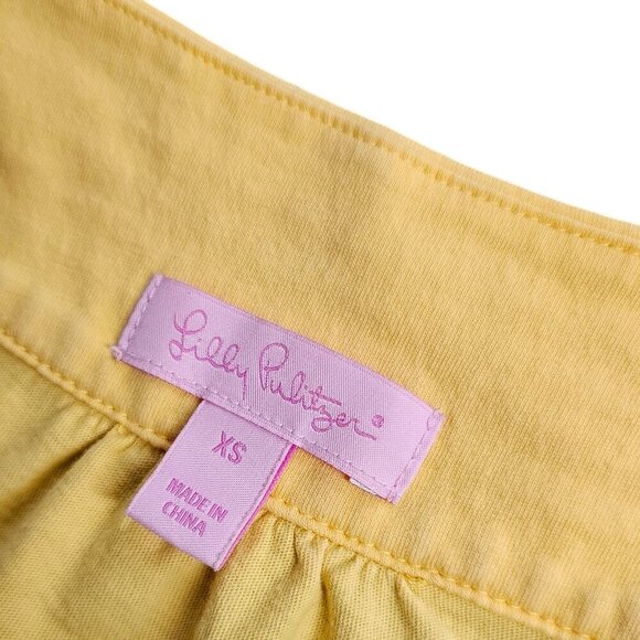 Lilly Pulitzer Womens Slit Front Tank Top Size XS Yellow Stitching Neckline - Picture 6 of 9
